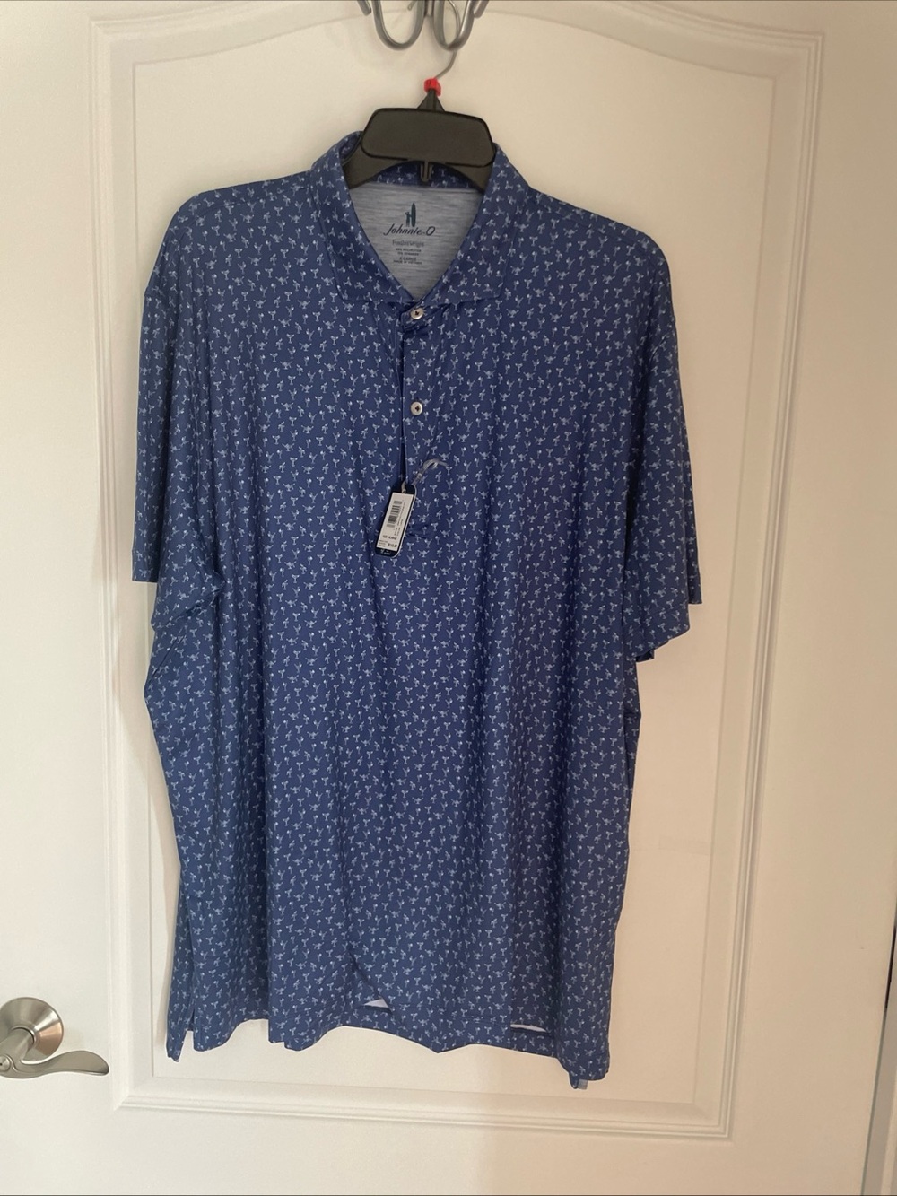 NWT XLARGE Johnnie-O Featherweight Pin UP Polo Shirt Color Lake MSRP $110